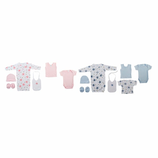 Set av kläder DKD Home Decor Blå Rosa 0-6 månader Stjärnor (7