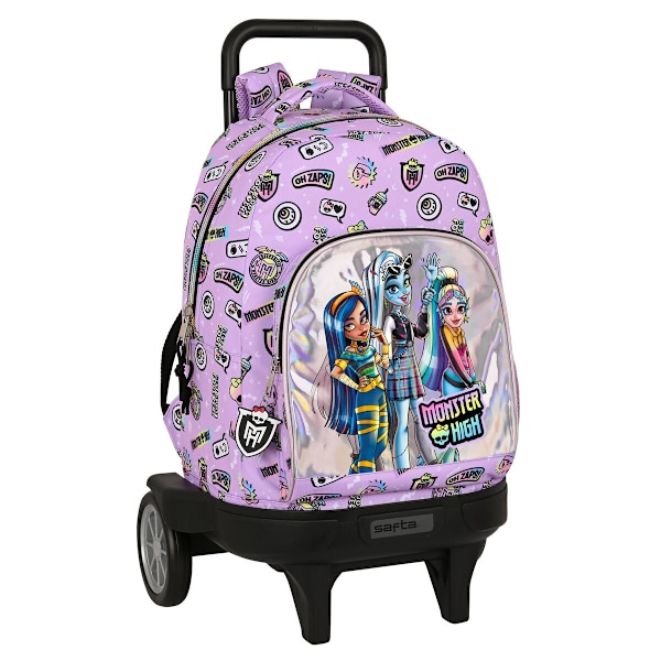Skolväska med hjul Monster High Best boos Lila 33 X 45 X 22 cm