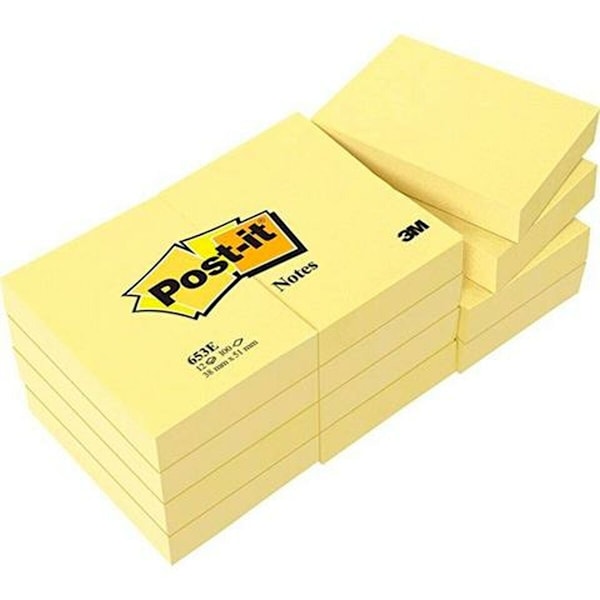 Anteckningsblock Post-it 38 x 51 mm Gul (15 antal)