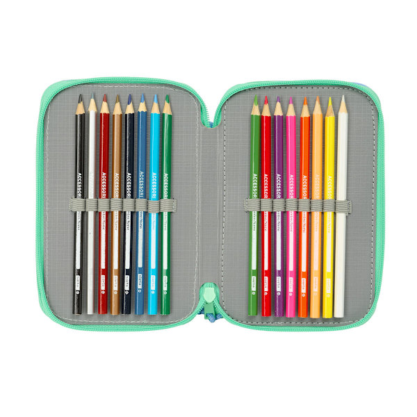 Tredubbel Carry-all Bluey Sisters Grön Vatten 12,5 x 19,5 x 5,5