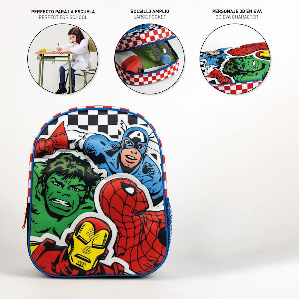 Skolryggsäck The Avengers Svart 25 x 31 x 10 cm