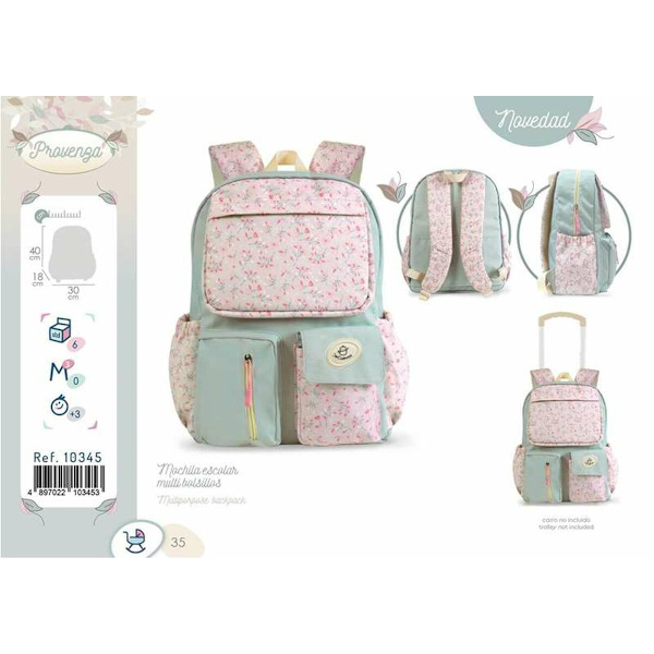 Skolryggsäck Decuevas Multicolour Virágok 40 x 18 x 30 cm