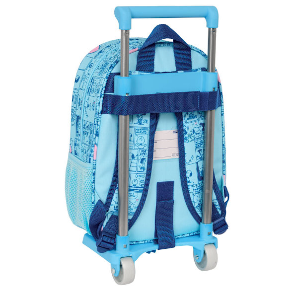 Skolväska med hjul Snoopy Love Blå 26 x 11 x 67 cm 26 x 34 x 11