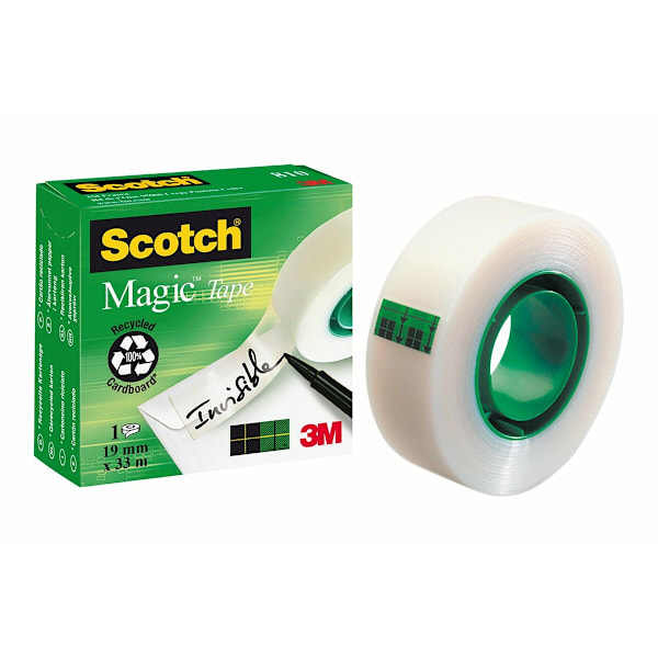 Självhäftande band Scotch Magic Transparent Vit 19 mm x 33 m (12