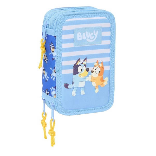 Trippel pennfodral Bluey Let's play Blå 12,5 x 19,5 x 5,5 cm 37