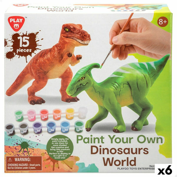 Set med 2 dinosaurier PlayGo 15 Delar 6 antal 14,5 x 9,5 x 5 cm