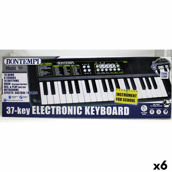 Tangentbord 37 Tangenter Bontempi 42 x 4 x 15 cm (6 antal)