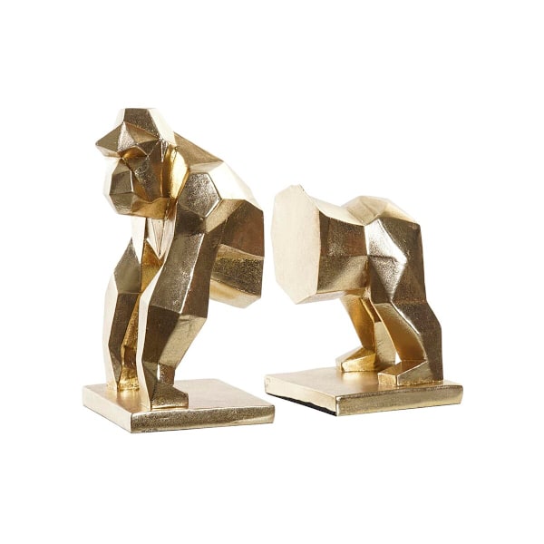 Könyvtámasz DKD Home Decor Gyllene Harts Kolonial Gorilla 14 x