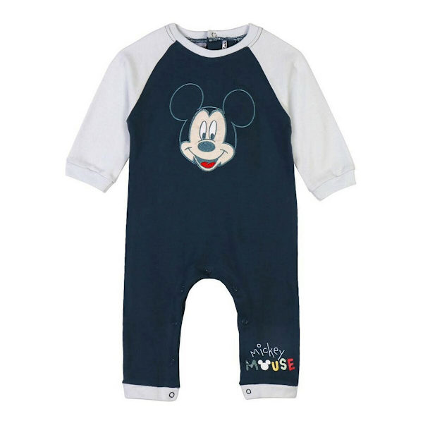 Body med lång ärm Mickey Mouse Blå 18 månader