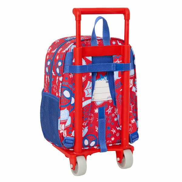 Skolväska med hjul Spider-Man Rescue Blå Röd 22 x 27 x 10 cm