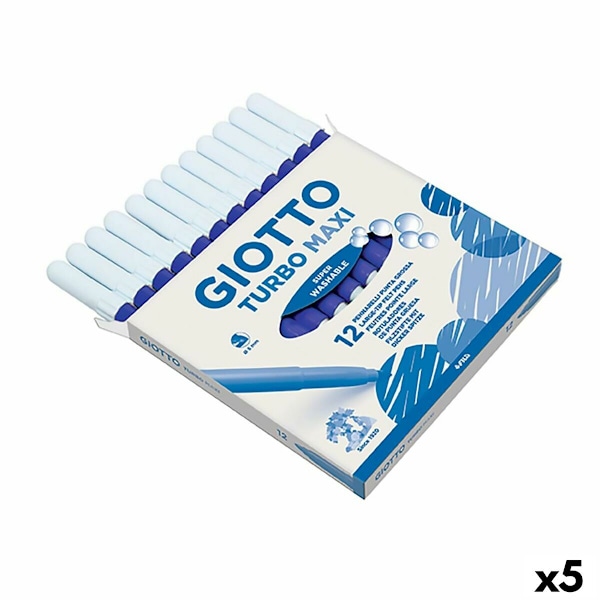Tuschpennor Giotto Turbo Maxi Blå (5 antal)