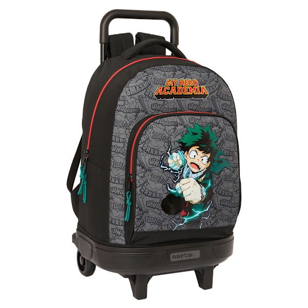 Skolväska med hjul My Hero Academia Svart 33 x 45 x 22 cm