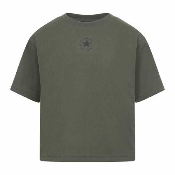 Barn T-shirt med kortärm Converse Chuck Patch Boxy Oliv 10-12 år