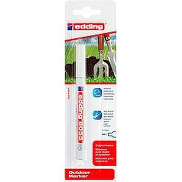 Permanent markörpenna Edding 8055 Vit 1-2 mm (5 antal)