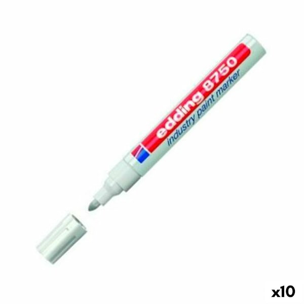Permanent markörpenna Edding 8750 Vit 10 Delar (10 antal)