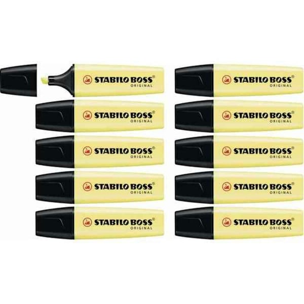 Överstrykningspenna Stabilo BOSS ORIGINAL Gul (10 antal) (10