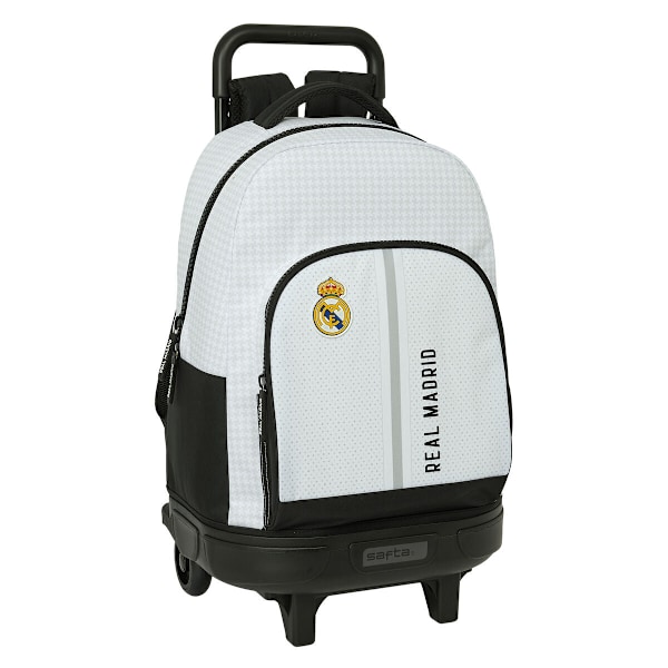 Skolväska med hjul Real Madrid C.F. 24/25 Vit Grå 33 x 45 x 22