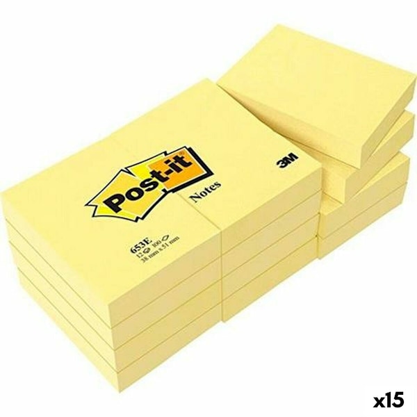 Anteckningsblock Post-it 38 x 51 mm Gul (15 antal)