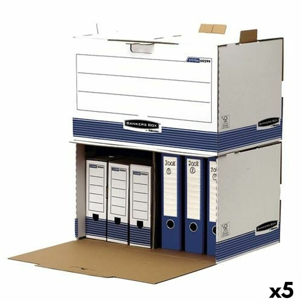 Filbox Fellowes Blå Vit 5 antal (33,5 x 55,7 x 38,9 cm)