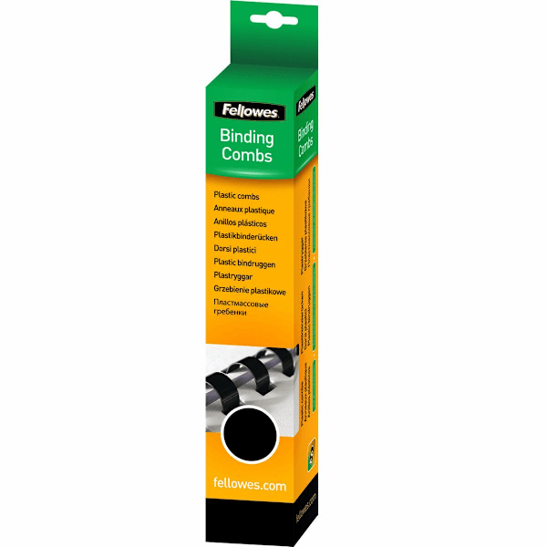 Bindande spiraler Fellowes 5330702 Svart 8 mm A4 PVC Plast (25