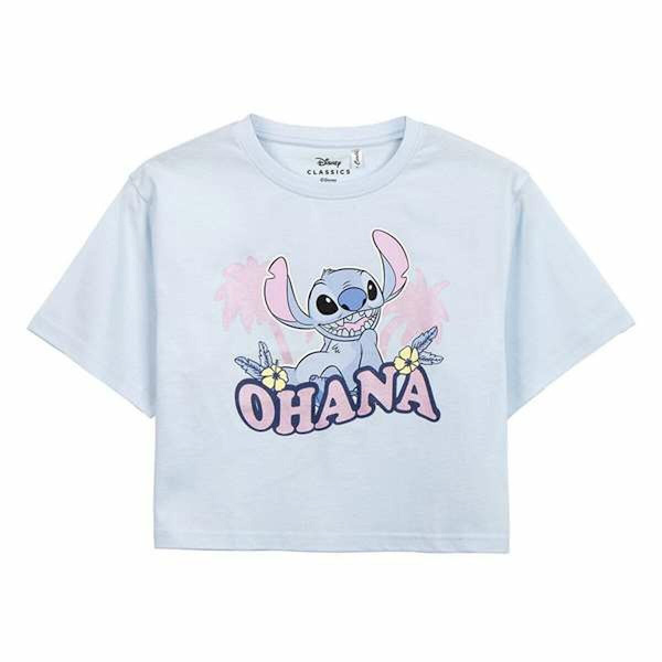Barn T-shirt med kortärm Stitch Ljusrosa M