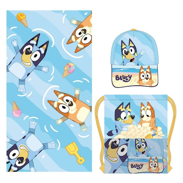 Badhandduk Bluey Blå