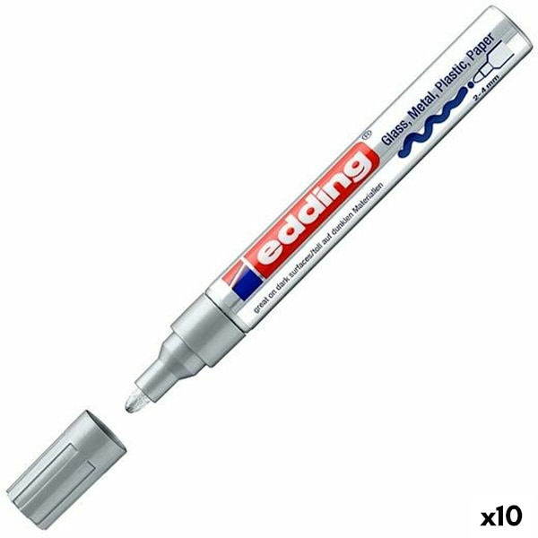 Permanent markörpenna Edding 750 Silvrig 10 antal 2-4 mm (10