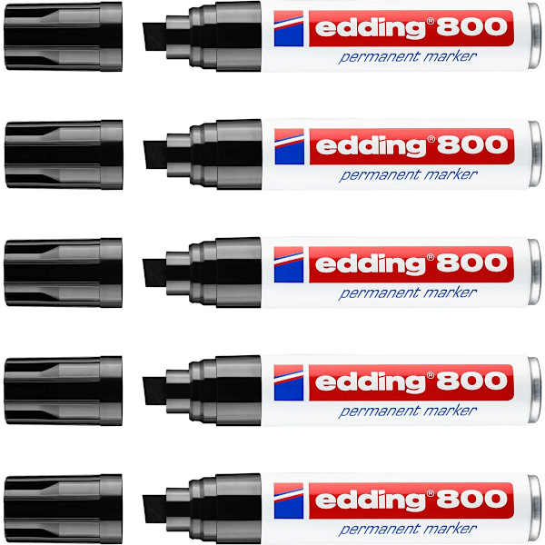 Permanent markörpenna Edding 800 Svart (5 antal)