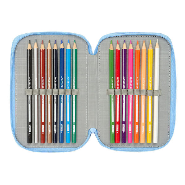 Trippel pennfodral Bluey Let's play Blå 12,5 x 19,5 x 5,5 cm 37