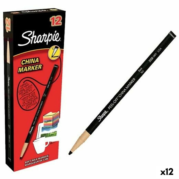 Markör Sharpie China Permanent Svart 12 Delar (12 antal) (1