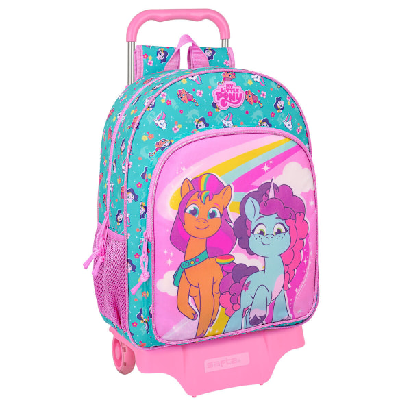 Skolväska med hjul My Little Pony Magic Rosa Turkos 33 x 42 x 14