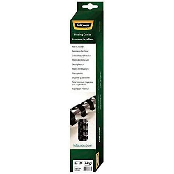 Bindande spiraler Fellowes 5330702 Svart 8 mm A4 PVC Plast (25