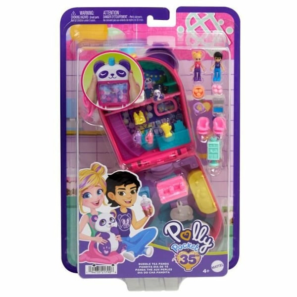 Playset Polly Pocket Panda Bubble Tea-Box with 2 mini-figures