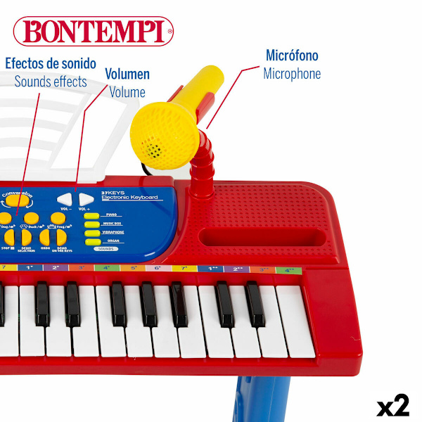 Tangentbord 37 Tangenter Bontempi 43 x 56 x 23 cm (2 antal)