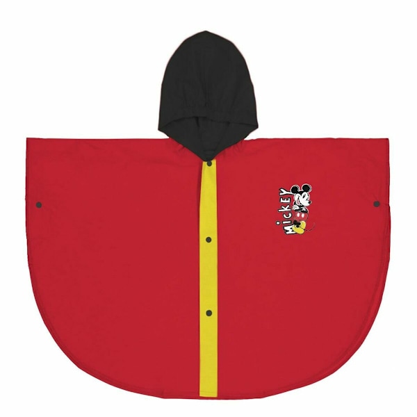 Vattentät Poncho med Huva Mickey Mouse Röd 3-4 år