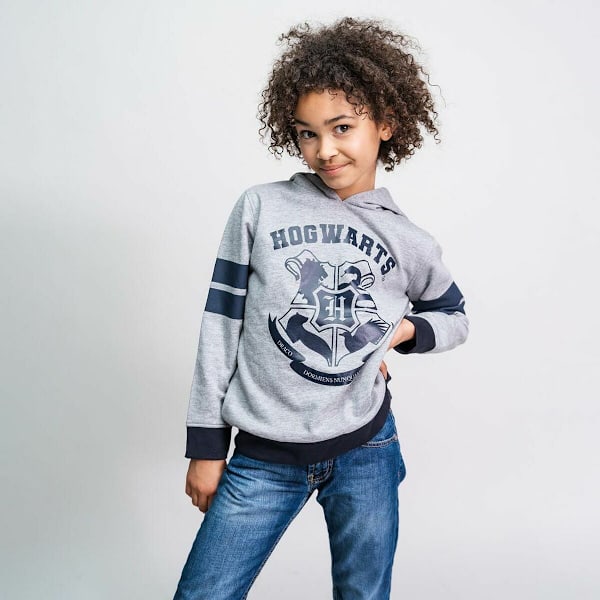 Tröja med huva Unisex Harry Potter Grå 8 år