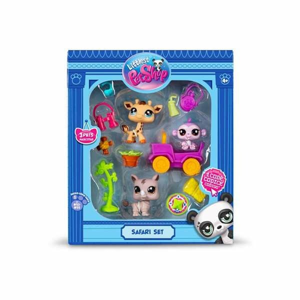 Playset Bandai Littlest Pet Shop SAFARI 8 Delar