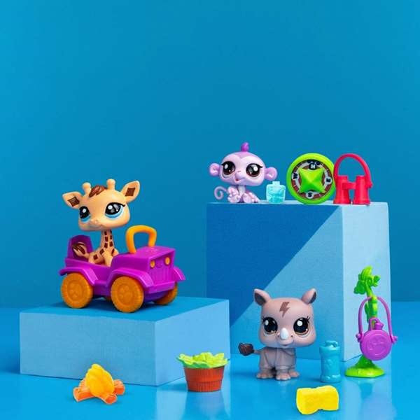 Playset Bandai Littlest Pet Shop SAFARI 8 Delar