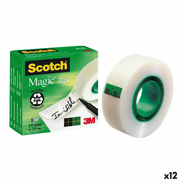Självhäftande band Scotch Magic Transparent Vit 19 mm x 33 m (12