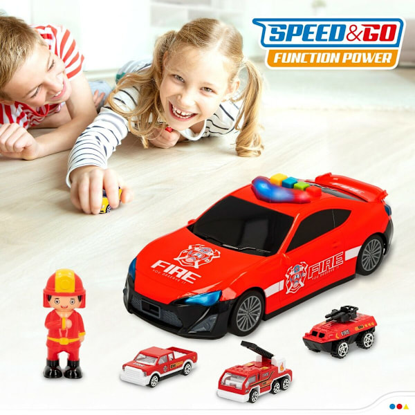 Fordonsspel Speed & Go 30 x 9,5 x 13 cm Brandman Ljus Ljud 4