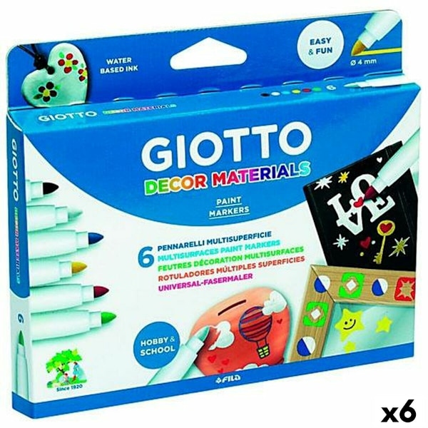 Tuschpennor Giotto Multicolour 6 Delar (6 antal)