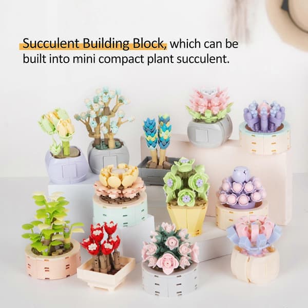 Sakura potteplante byggeklodser indretning mini byggeklodser legetøj samlet legetøj style 18