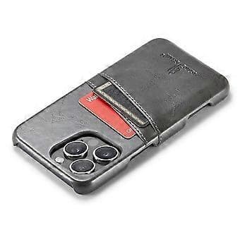 FIERRE SHANN Cover til iPhone 16 Pro Max Vokset PU Læder+PC Kortholder Telefoncover (Stil A)
