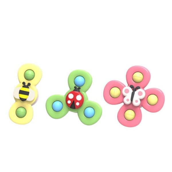 3-pakkaus - Fidget Spinner imukupilla lapsille - Pyörivä lelu monivärinen