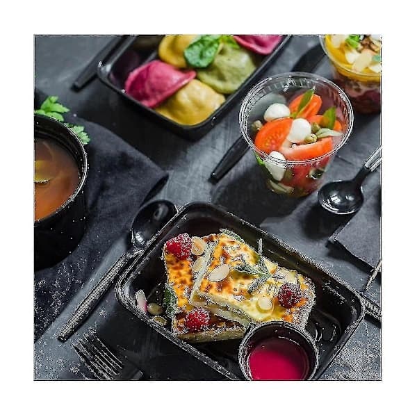 50-pack återanvändbara lunchlådor i plast, Bento Box matförvaring, matlagning och förberedelse
