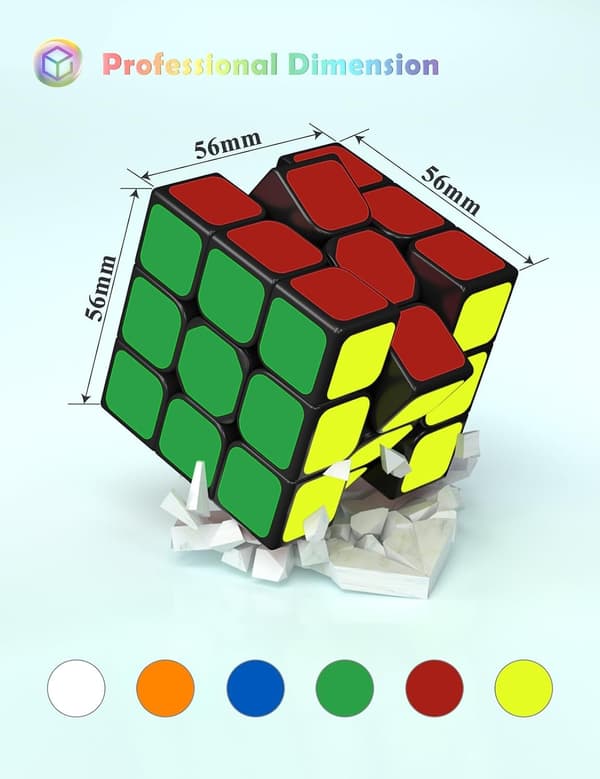 Speed Cube, Original Speed Cube Super-holdbar klistremerke med levende farger (3x3x3)