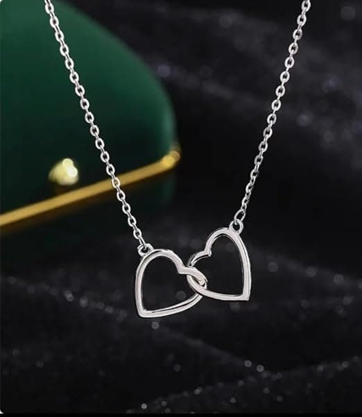 Interlock Hjerte Sølv Vedhæng Halskæde Fin Uendelighed Evighed Kærlighed Choker Halskæder Sød Initial Hjerte Justerbar Kæde Halskæde Kravebenskæde silver