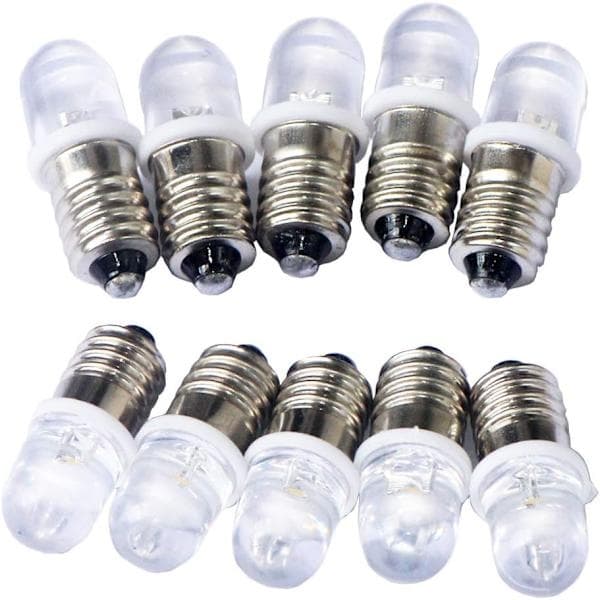 10 stk. E10 12V Spot LED Pærer Varm Hvid, Mini Lampeerstatning til Modellamper, Dekorativ Belysning