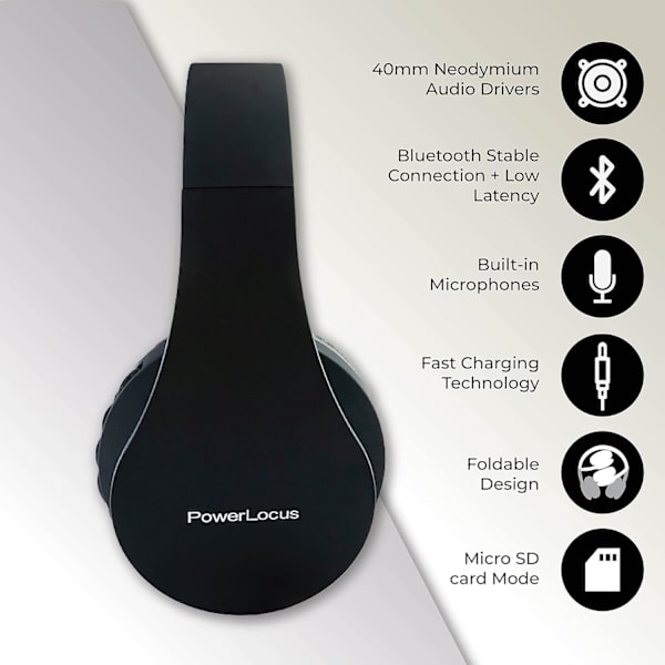 Trådløse Bluetooth-hodetelefoner, Bluetooth-hodebøylehodetelefoner, Bluetooth-headset med mikrofon, sammenleggbare hodetelefoner for iPhone/Android/PC/Reise