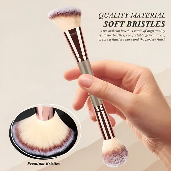Foundation Makeupbørste - Dobbeltendede Makeupbørster til Blending af Flydende Puder, Concealer Creme Kosmetik, Blush Børste